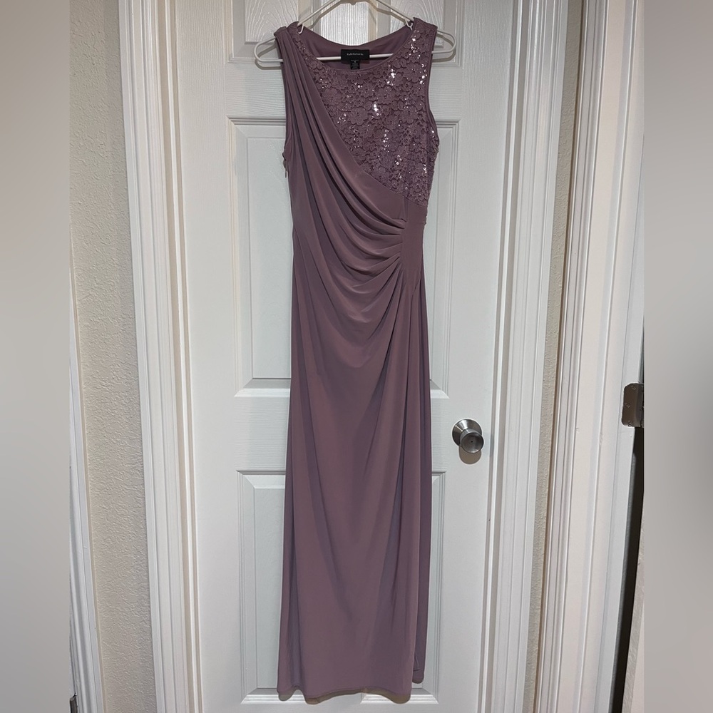 Purple Sequin Floral Dress
